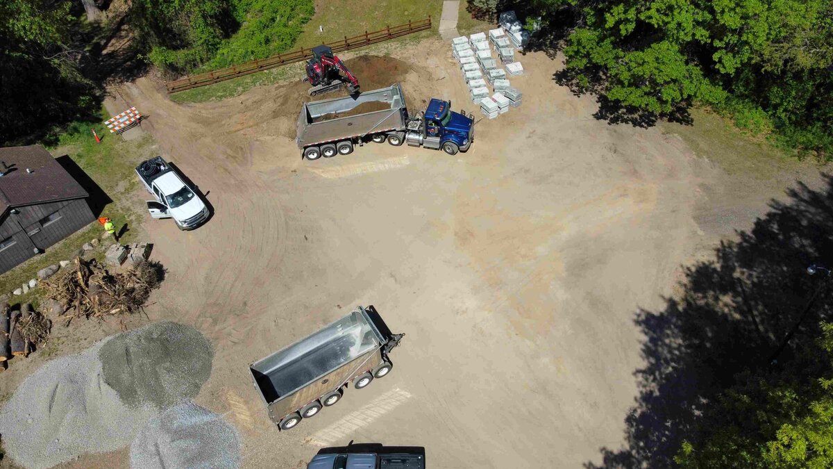 lake-orion-beach-redi-rock-retaining-wall-highland-services-metro-detroit