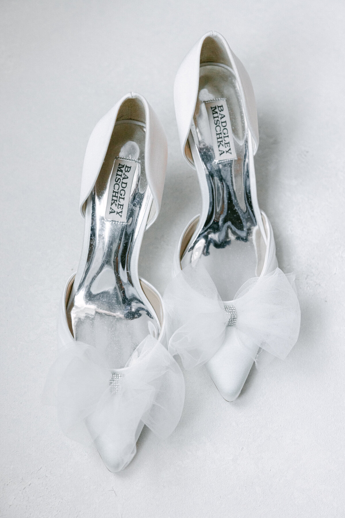 white and silver bridal shoes