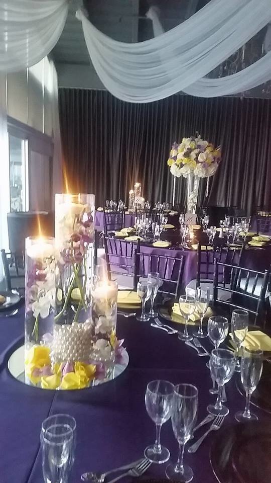 Lakers purple and gold wedding with pearls