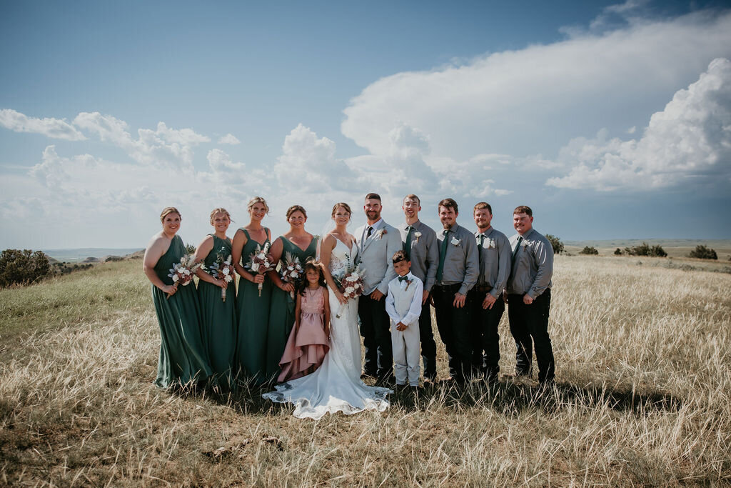 A bridal party photoshoot