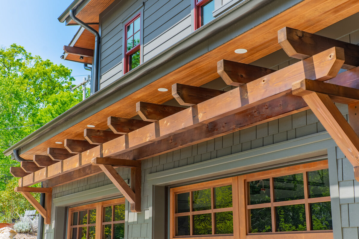 Cedar Beam Detail - Custom Home Charlotte