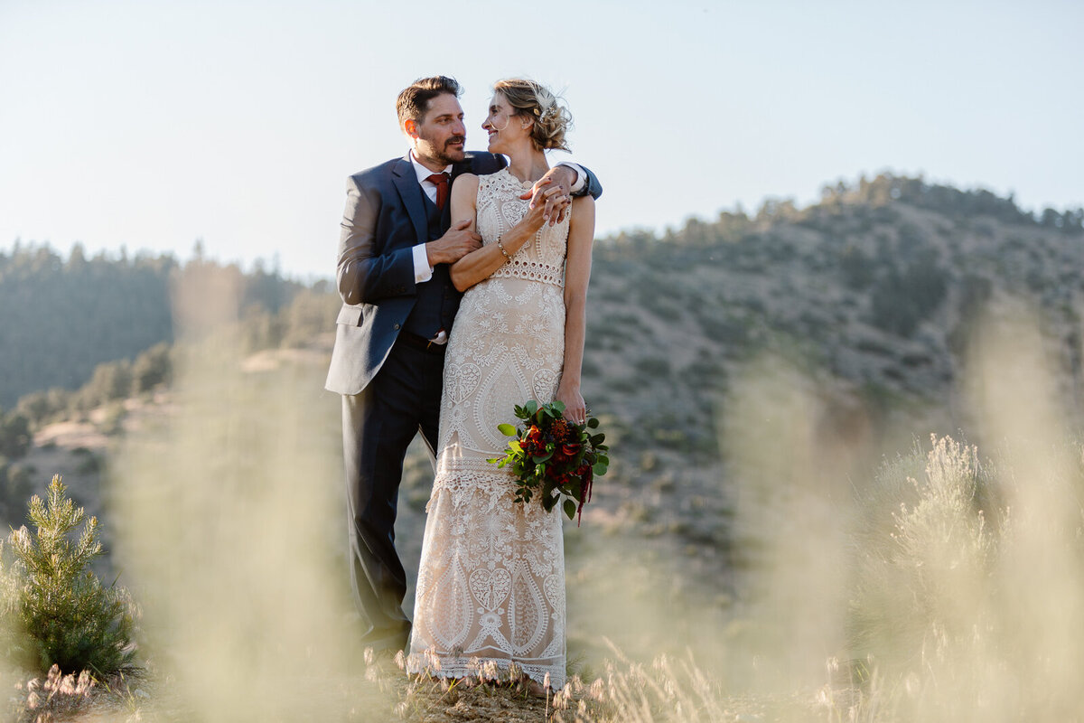 Ali and Brian hold one another on their wedding day.