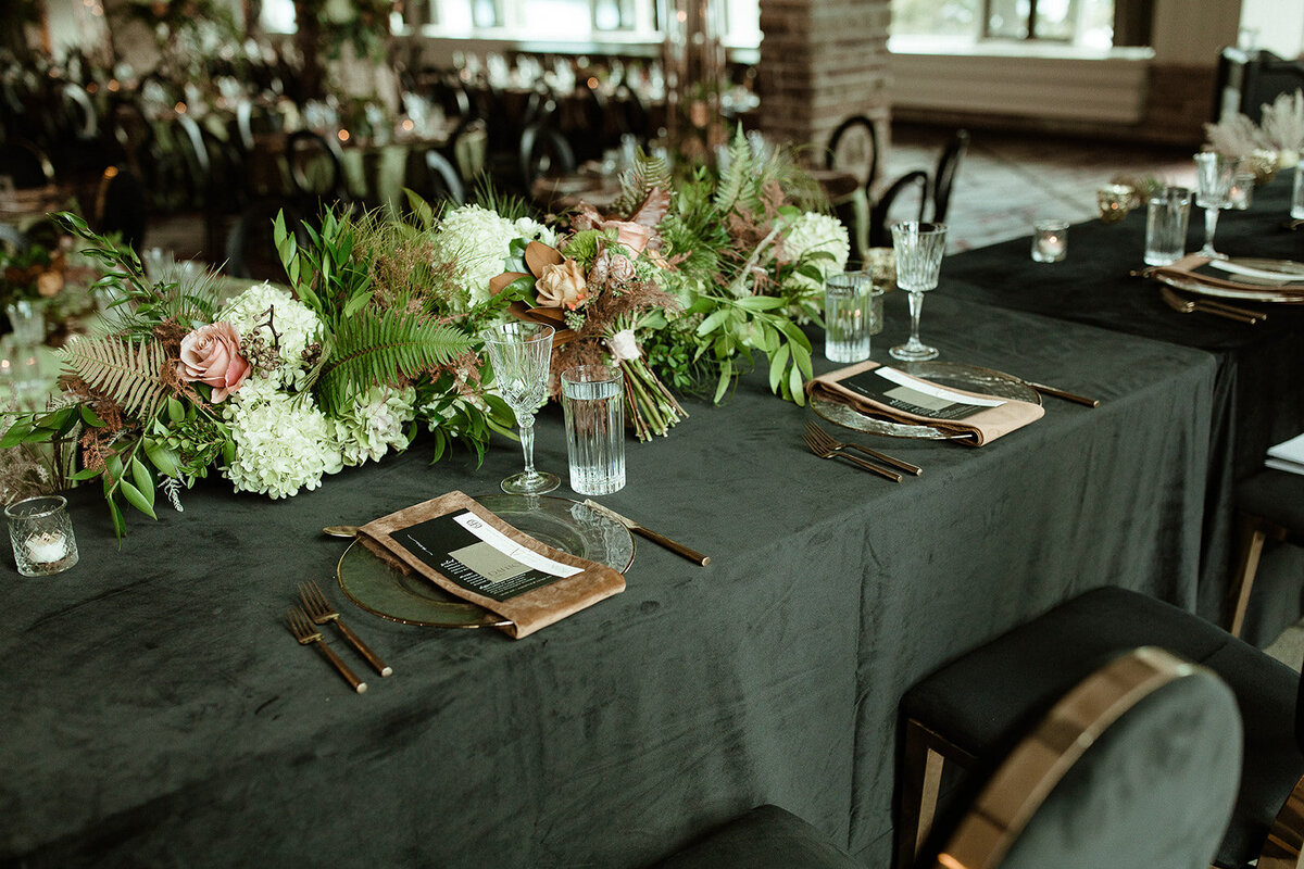 Jasper Park Lodge Wedding Head Table Flowers