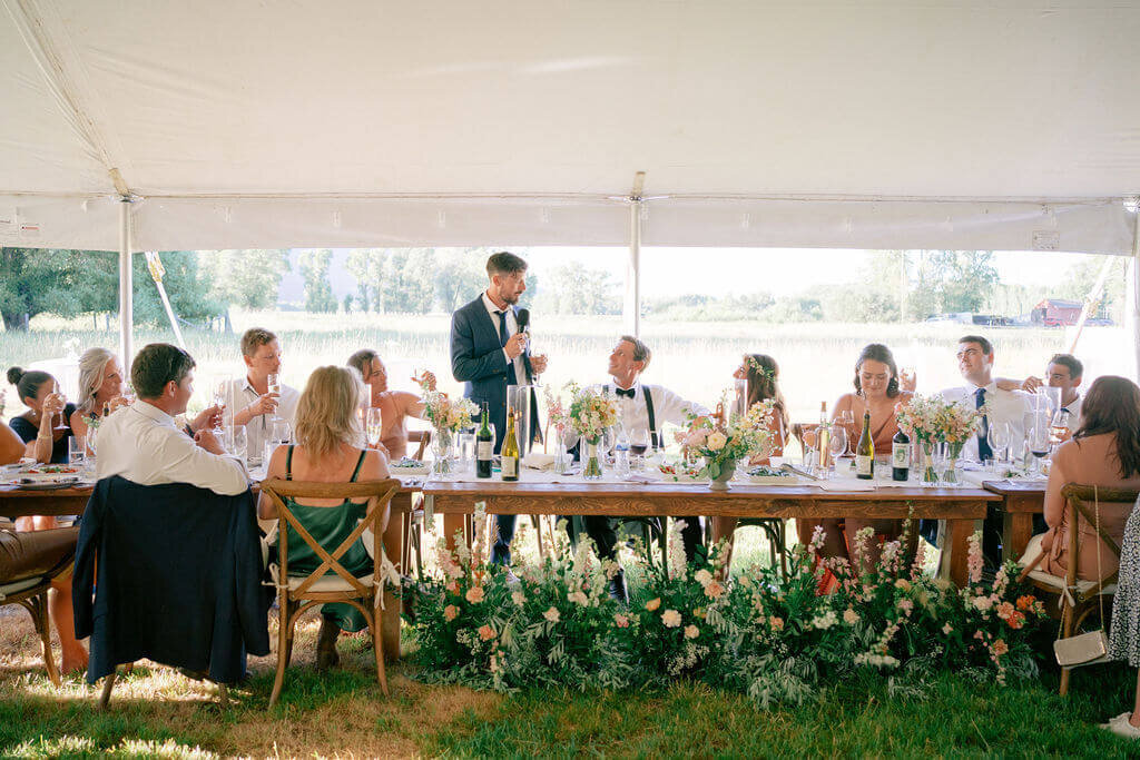 head table snake river ranch jackson hole wedding florist