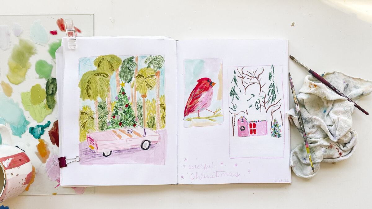 sketchbook-colorful-christmas-spread
