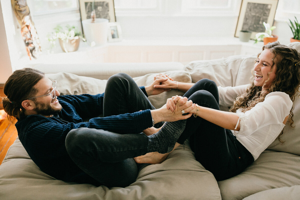 philly at home engagement photo session