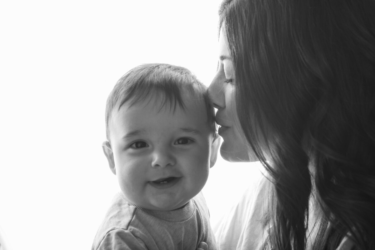 Black and white mommy and me session