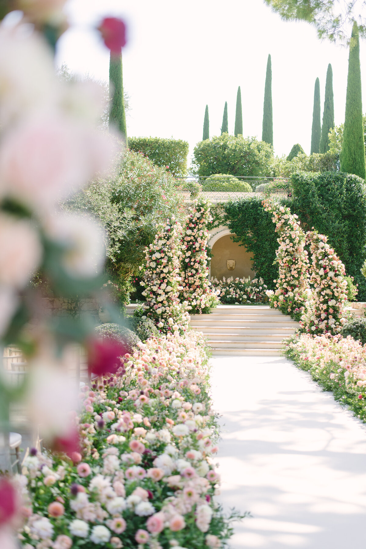 Rose aisle and Floral ceremony arch