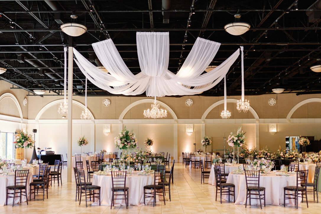 ceiling fabric, mix tables, Bridgeton wedding,
