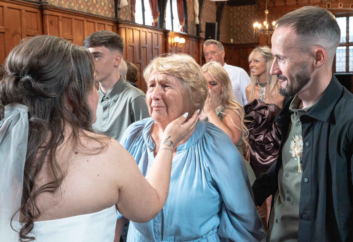 Candid reactions of bride and guest - Funny and emotional - Manchester Wedding Photographer 