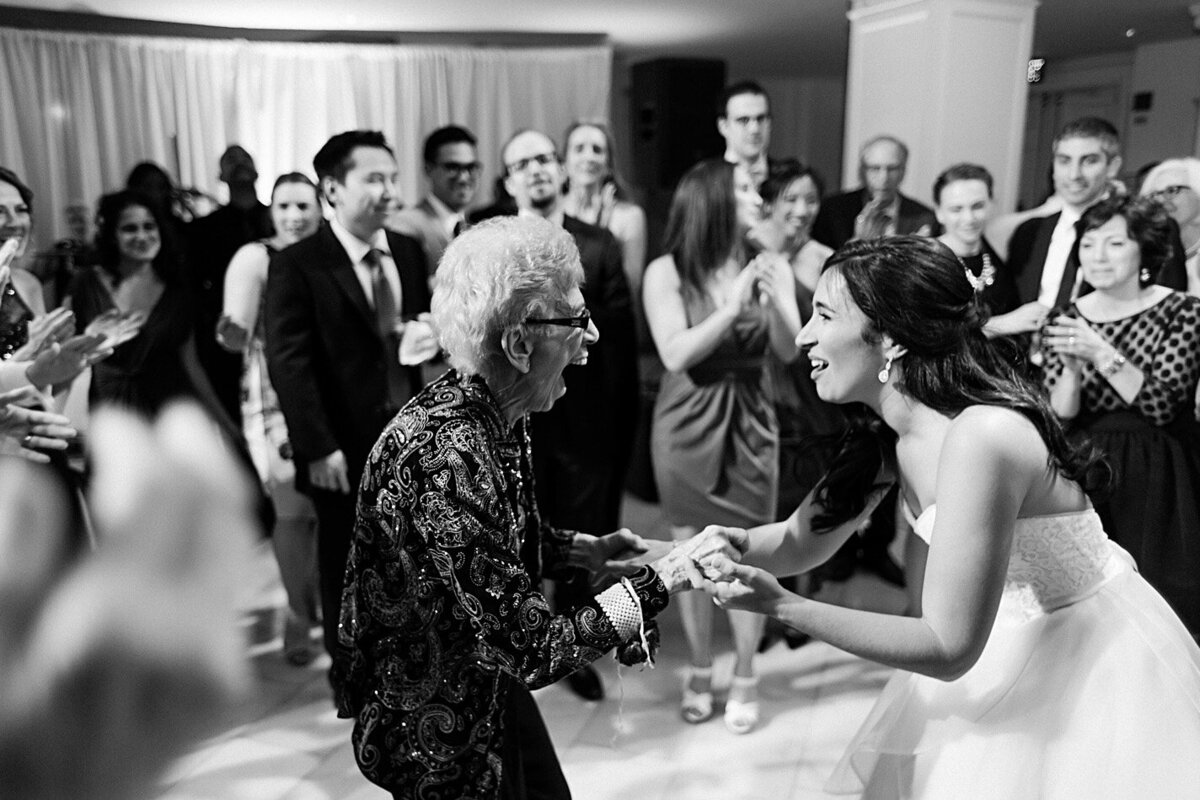 bride dancing with grandma at her wedding by Sarah Bradshaw