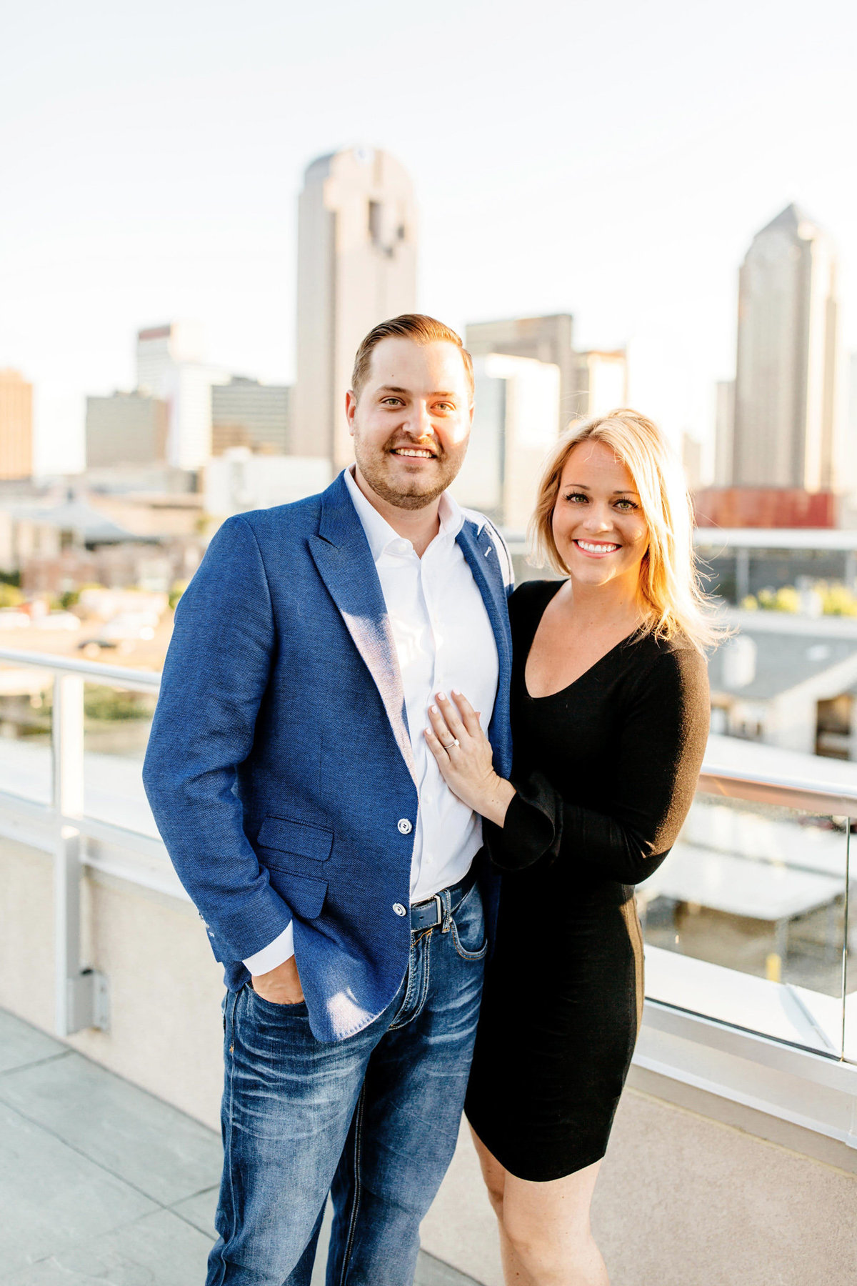 Eric & Megan - Downtown Dallas Rooftop Proposal & Engagement Session-62