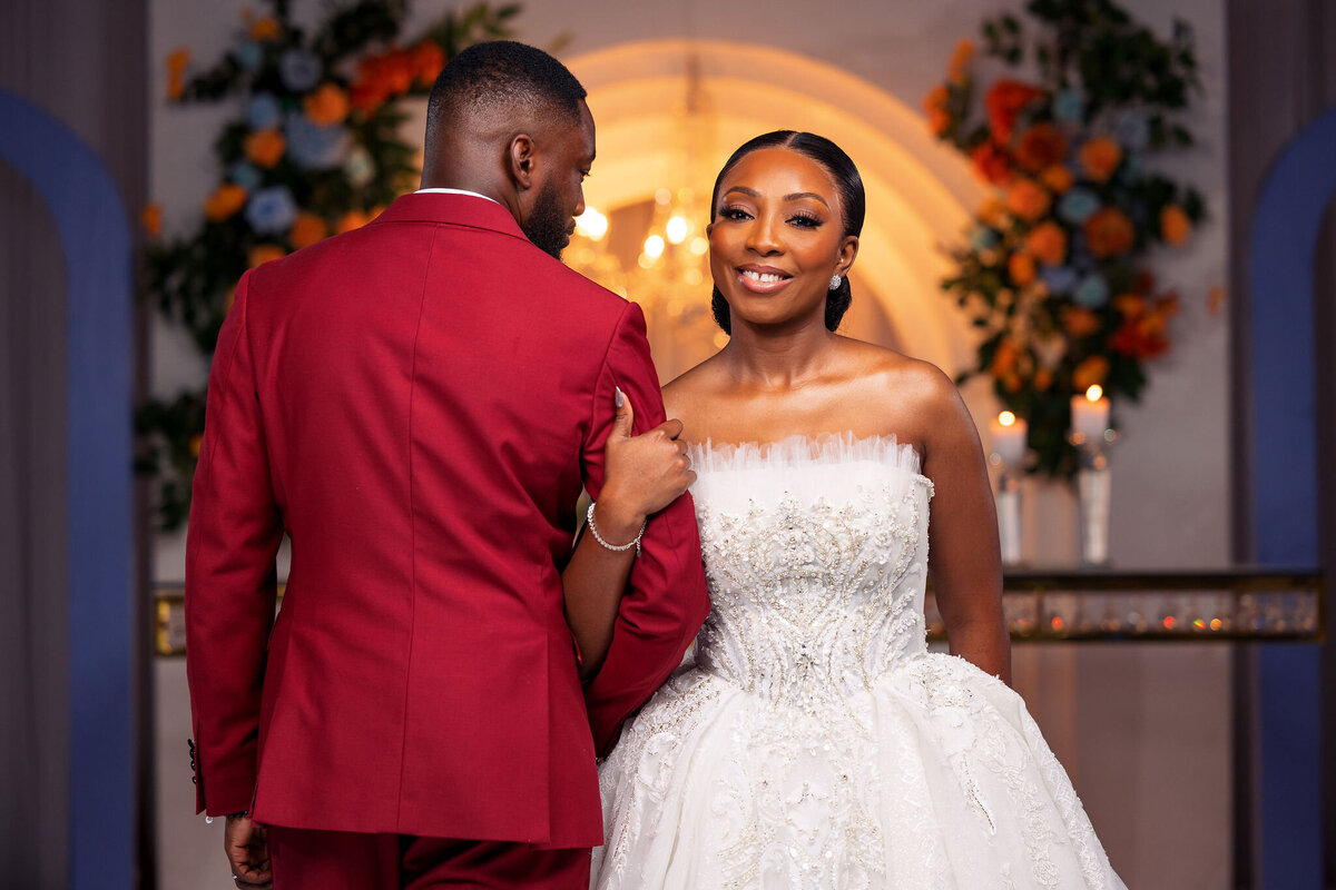 Tomi and Tolu Oruka Events Ziggy on the Lens photographer Wedding event planners Toronto planner African Nigerian Eyitayo Dada Dara Ayoola ottawa convention and event centre pocket flowers Navy blue groom suit ball gown black bride classy  61
