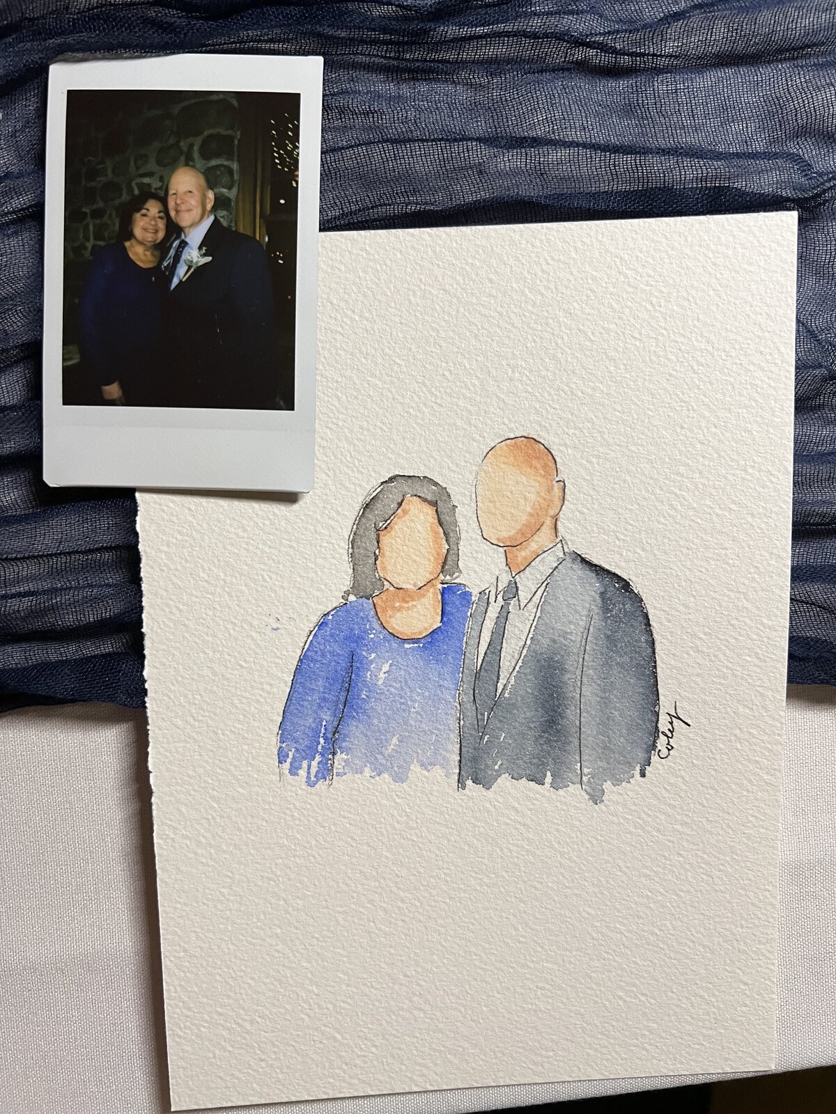 Beautiful Watercolor Portraits for luxurious favors