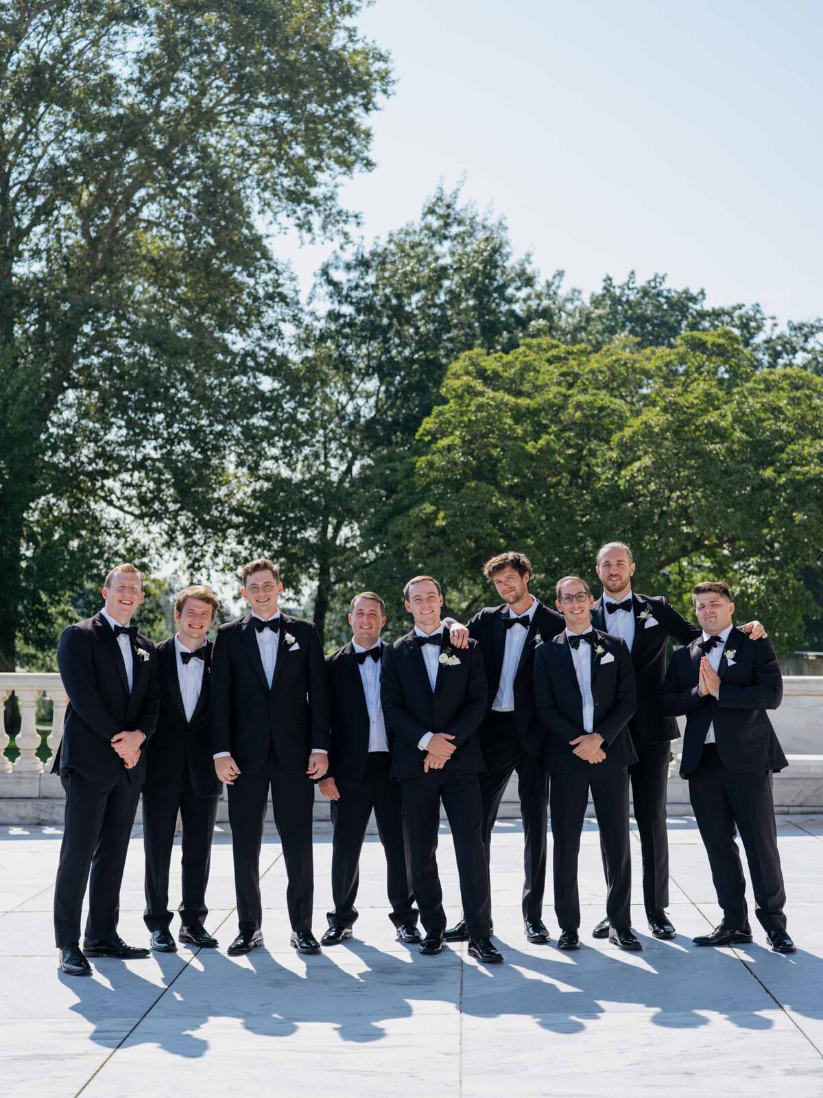 Groom and groomsmen at Cleveland Art Museum