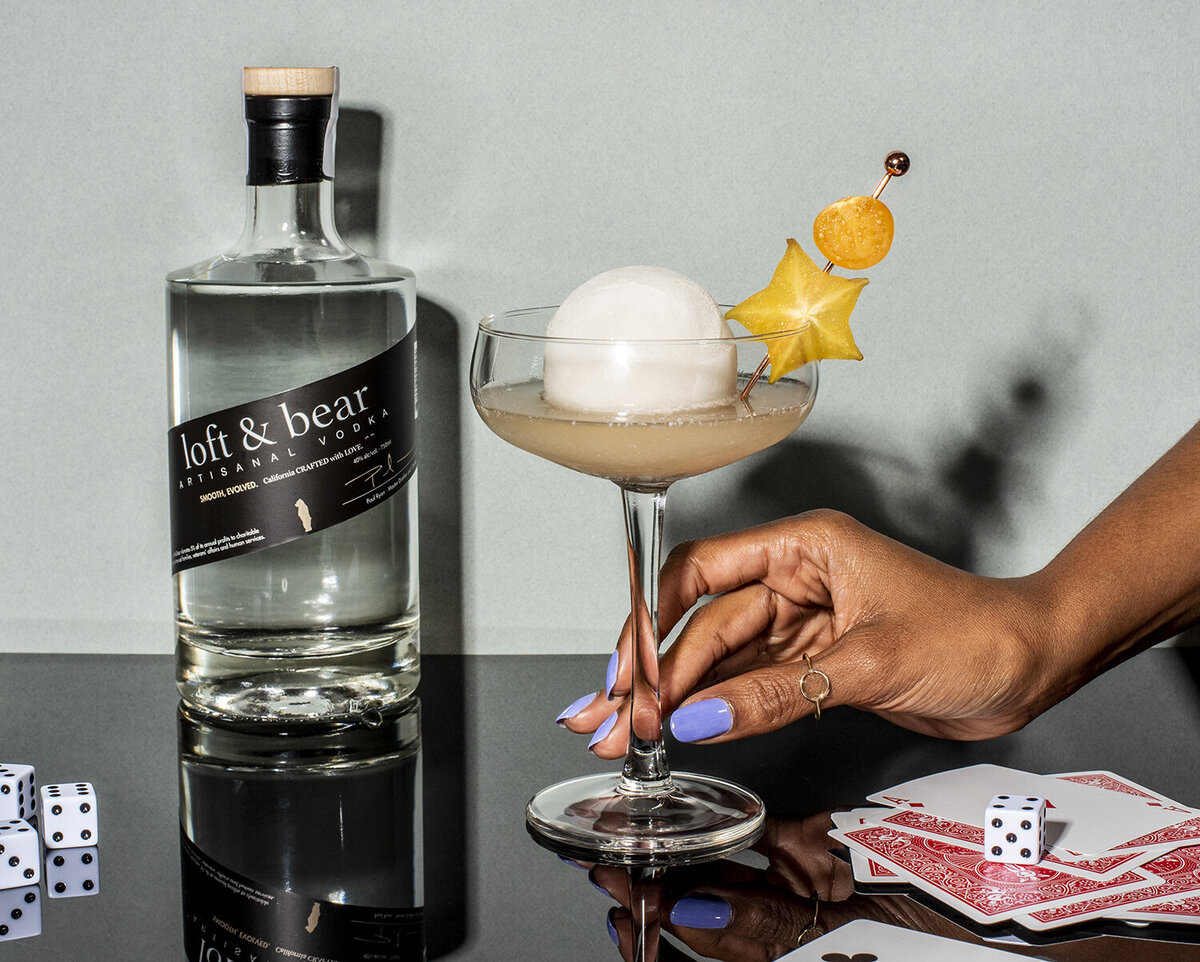 loft and bear vodka cocktail hand model photograph