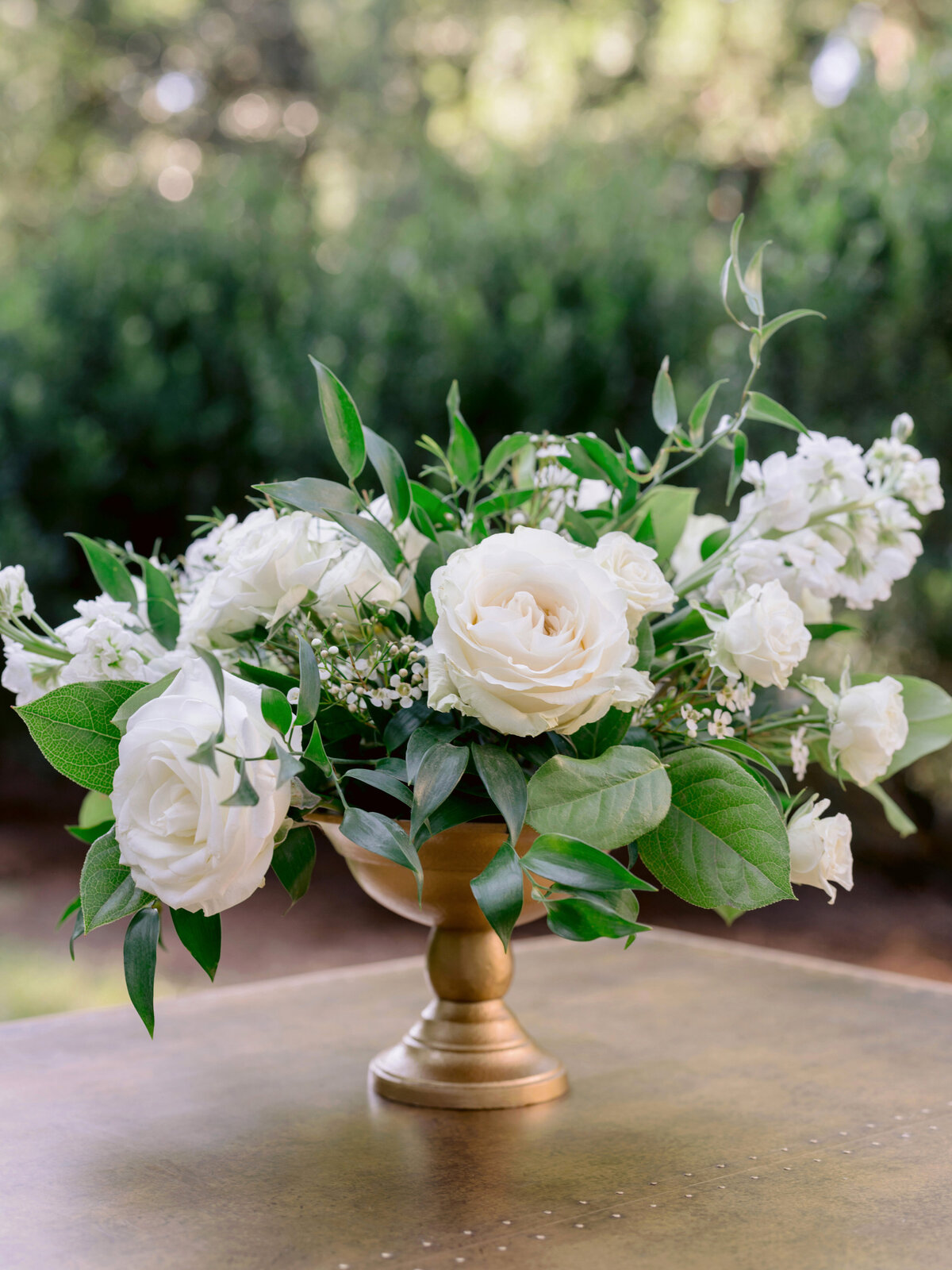 all white floral arrangement