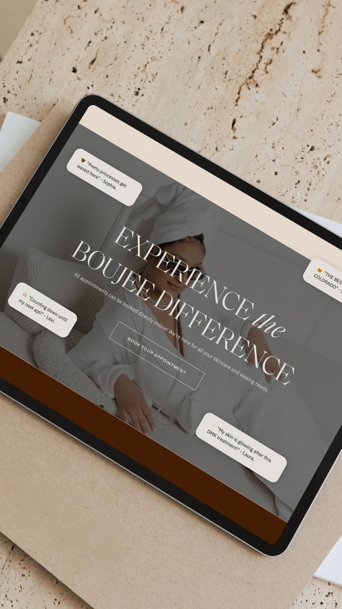 Custom Website Design for Esthetician on Showit