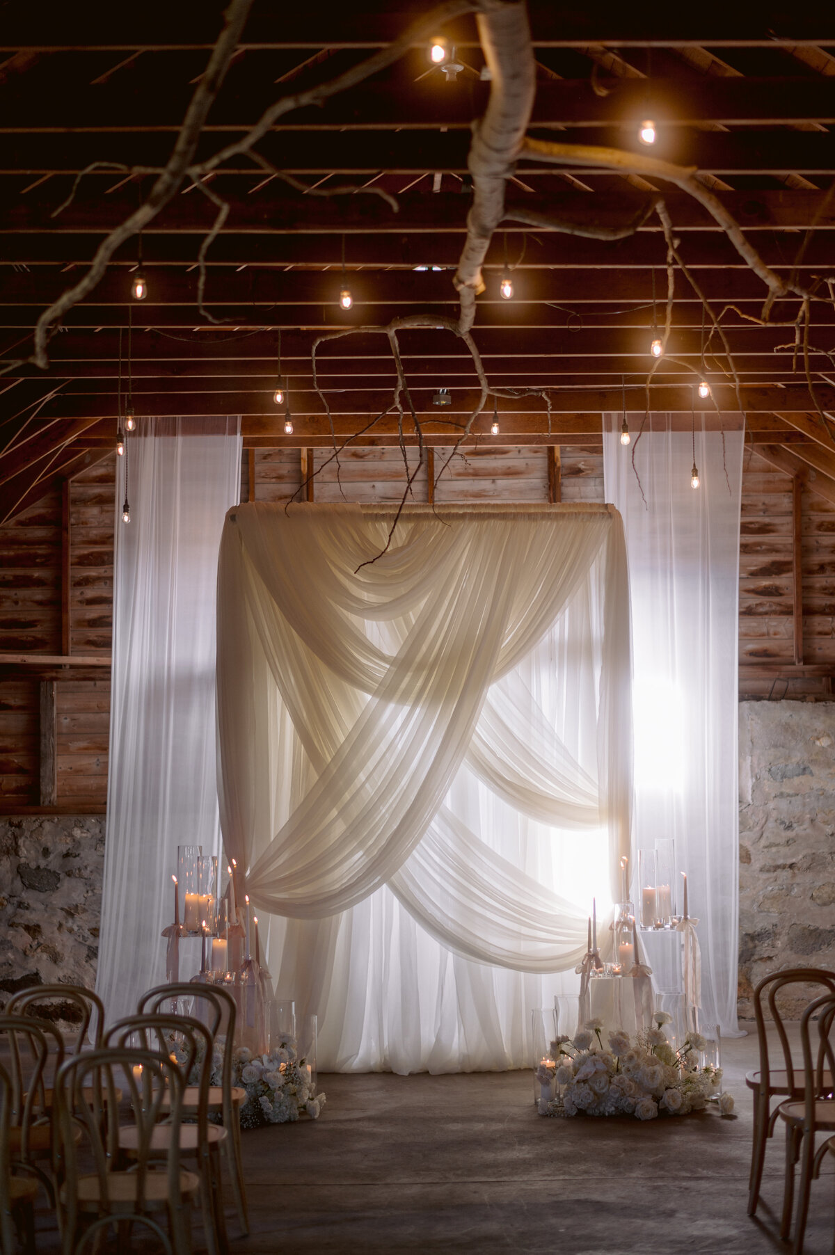 Ceremony Draping at South Farms