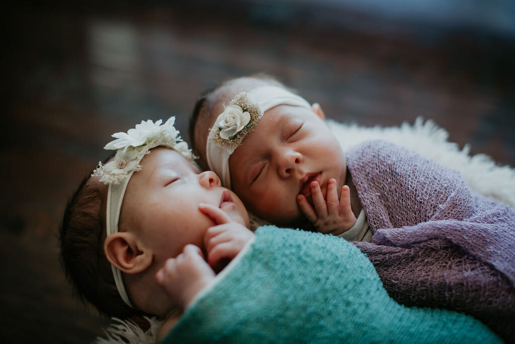 Newborn twin girls