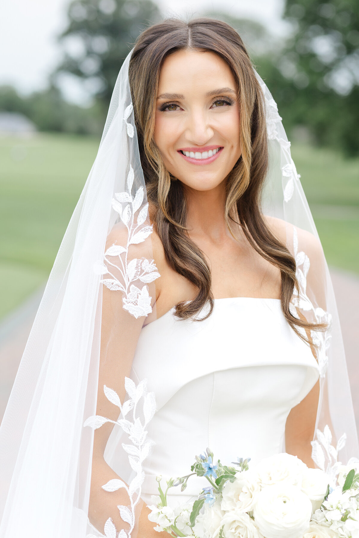 Bride on her wedding day at Scioto Country Club in Upper Arlington Ohio