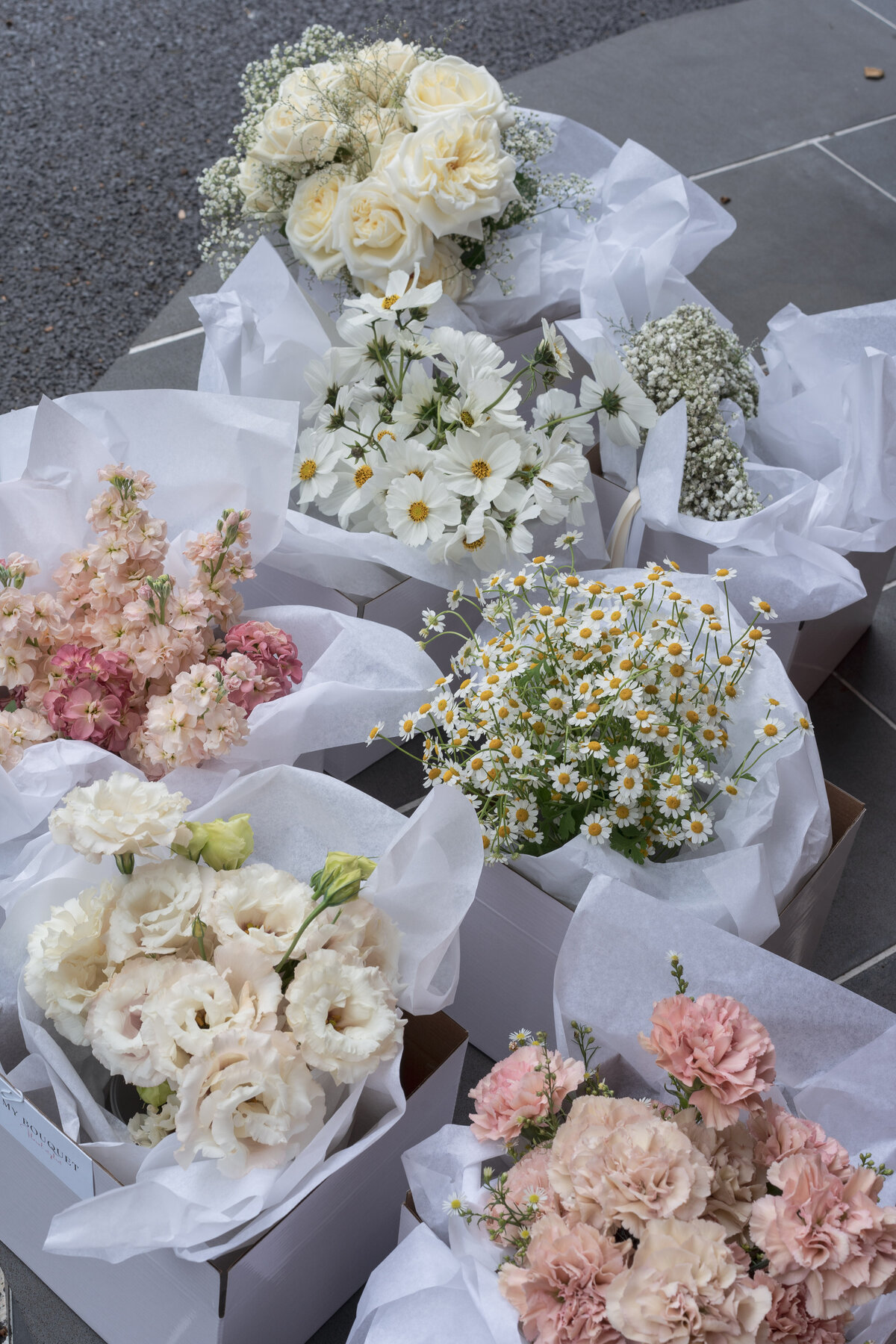 An example of the beautiful bouquets that are packaged up after a wedding
