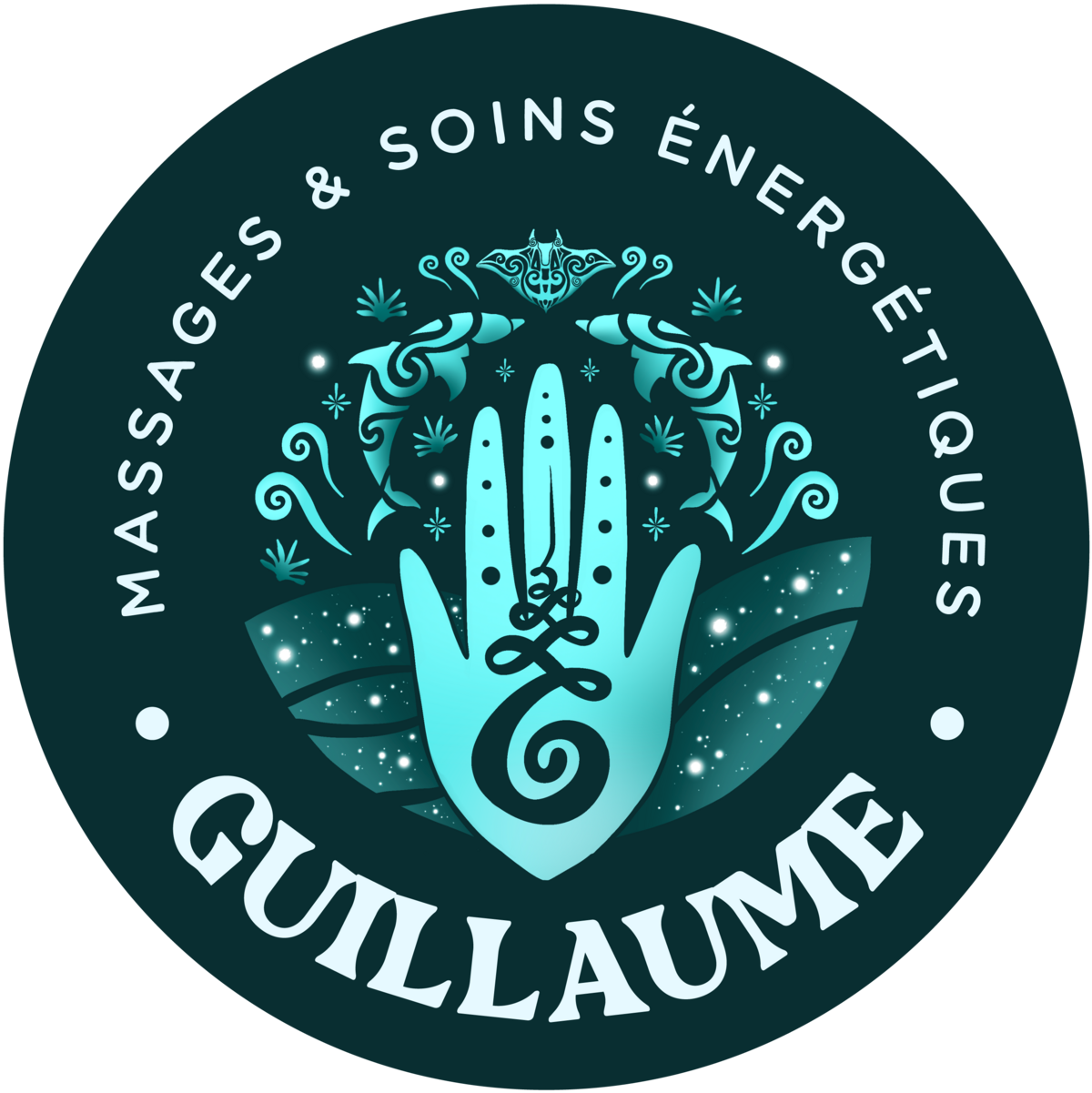 Logo cercle-Massage-&-soins-énergétiques-Fond-Bleu-foncé