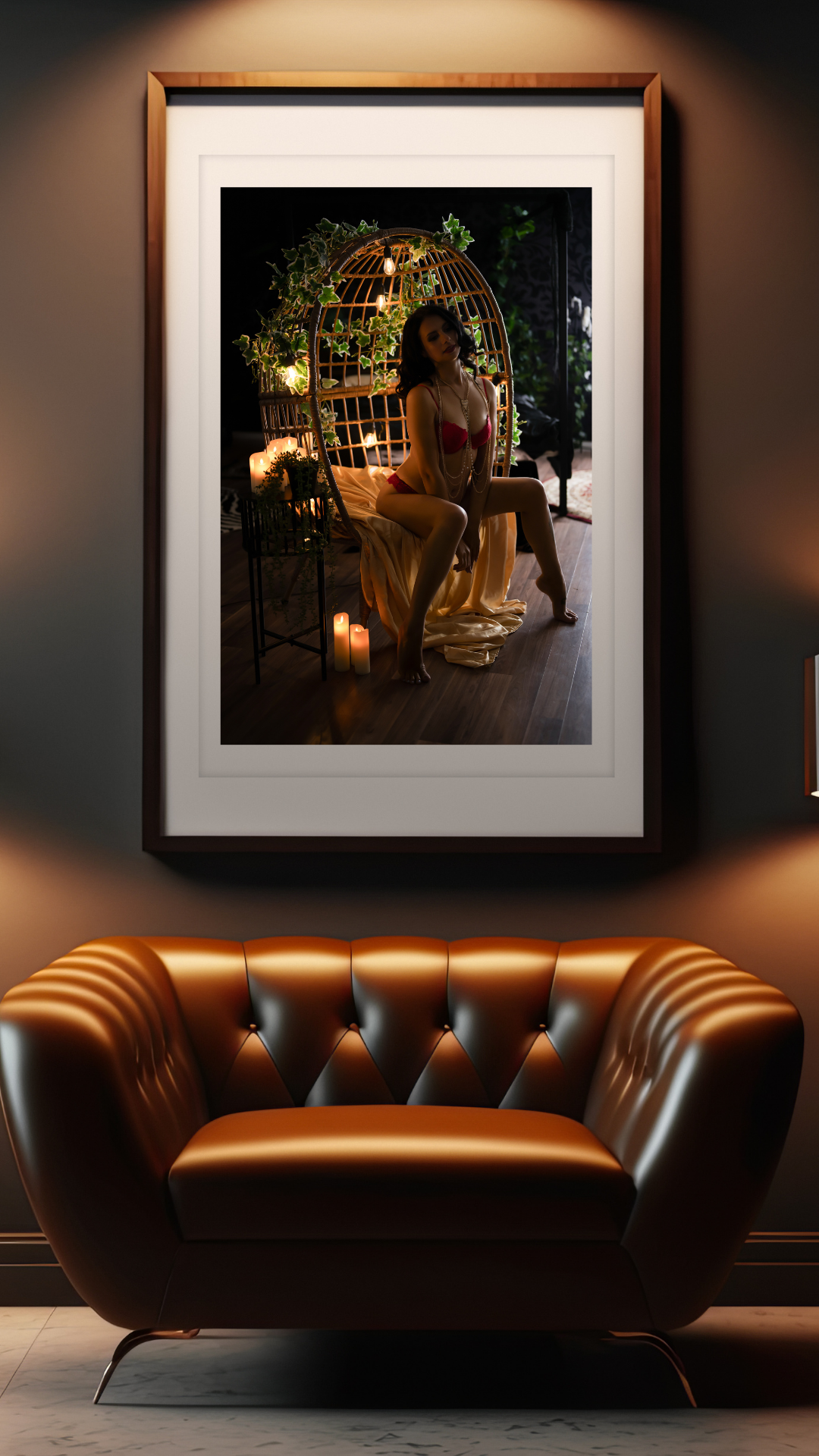 Brown Luxury 3D Wall Frame Mockup Instagram Story