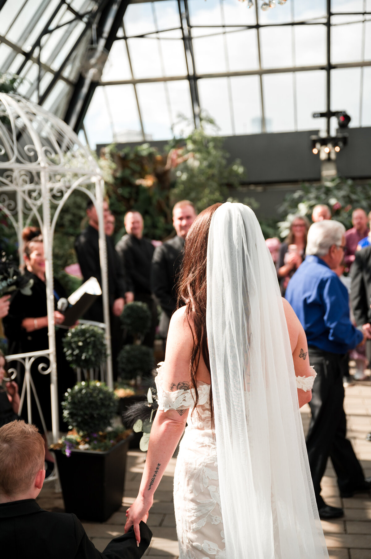 Wedding ceremony at the Muttart Conservatory in Edmonton, Alberta
