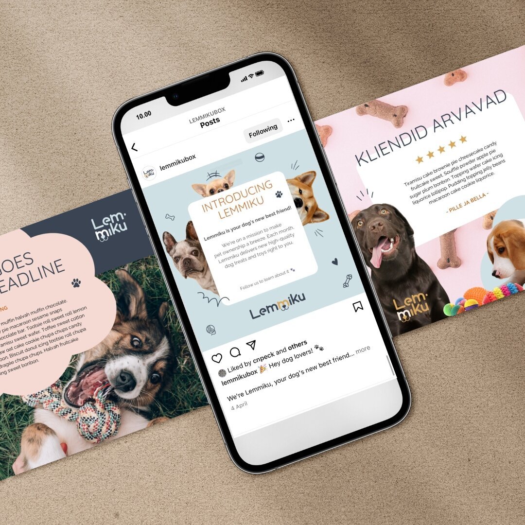Social media template design for a pet brand