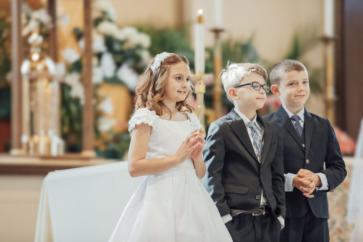 First Communion Photography | Child receiving First Communion at St. Elizabeth Ann Seton Church | Hunterdon County, New Jersey