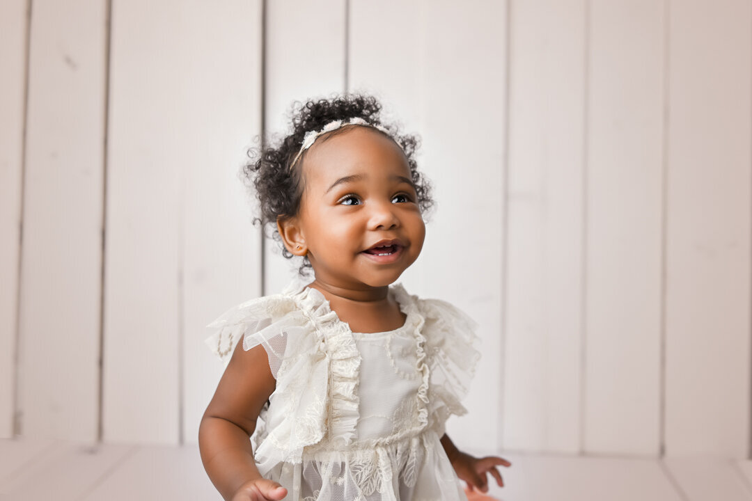 Beautiful first birthday milestone session