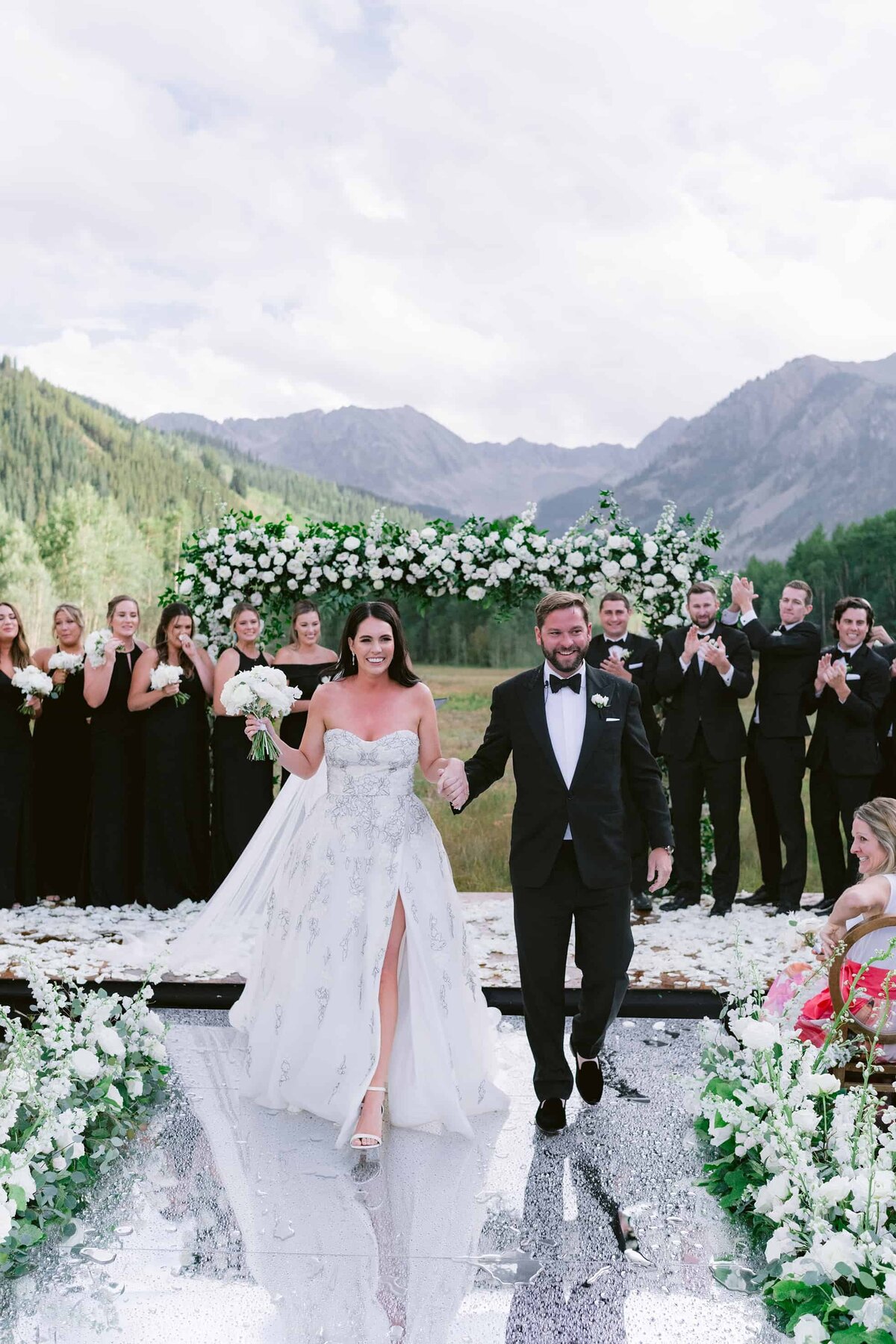 Bride and Groom after an outdoor ceremony in Colorado