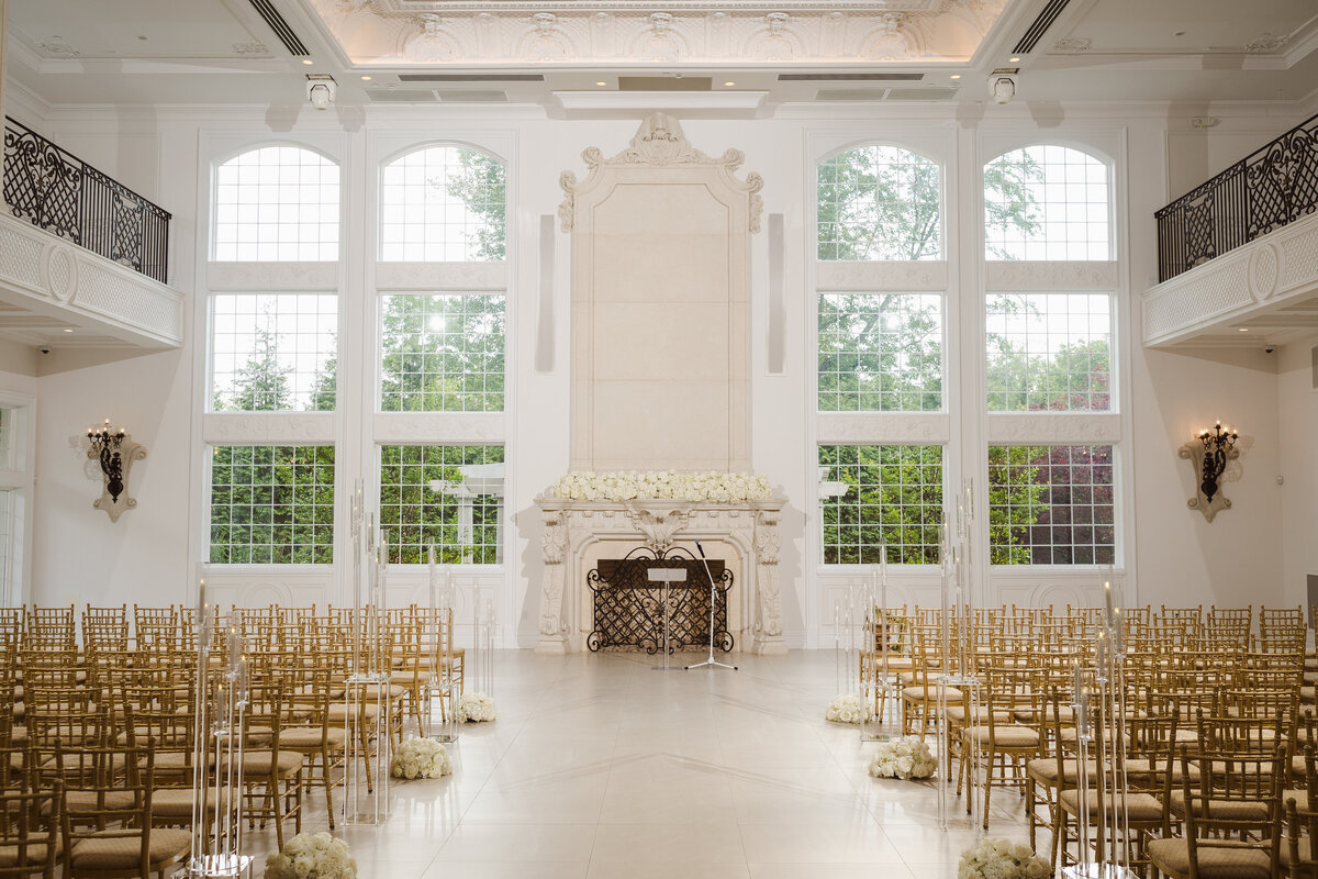 the indoor ceremony space at the estate at florentine gardens nj - photos by suess moments