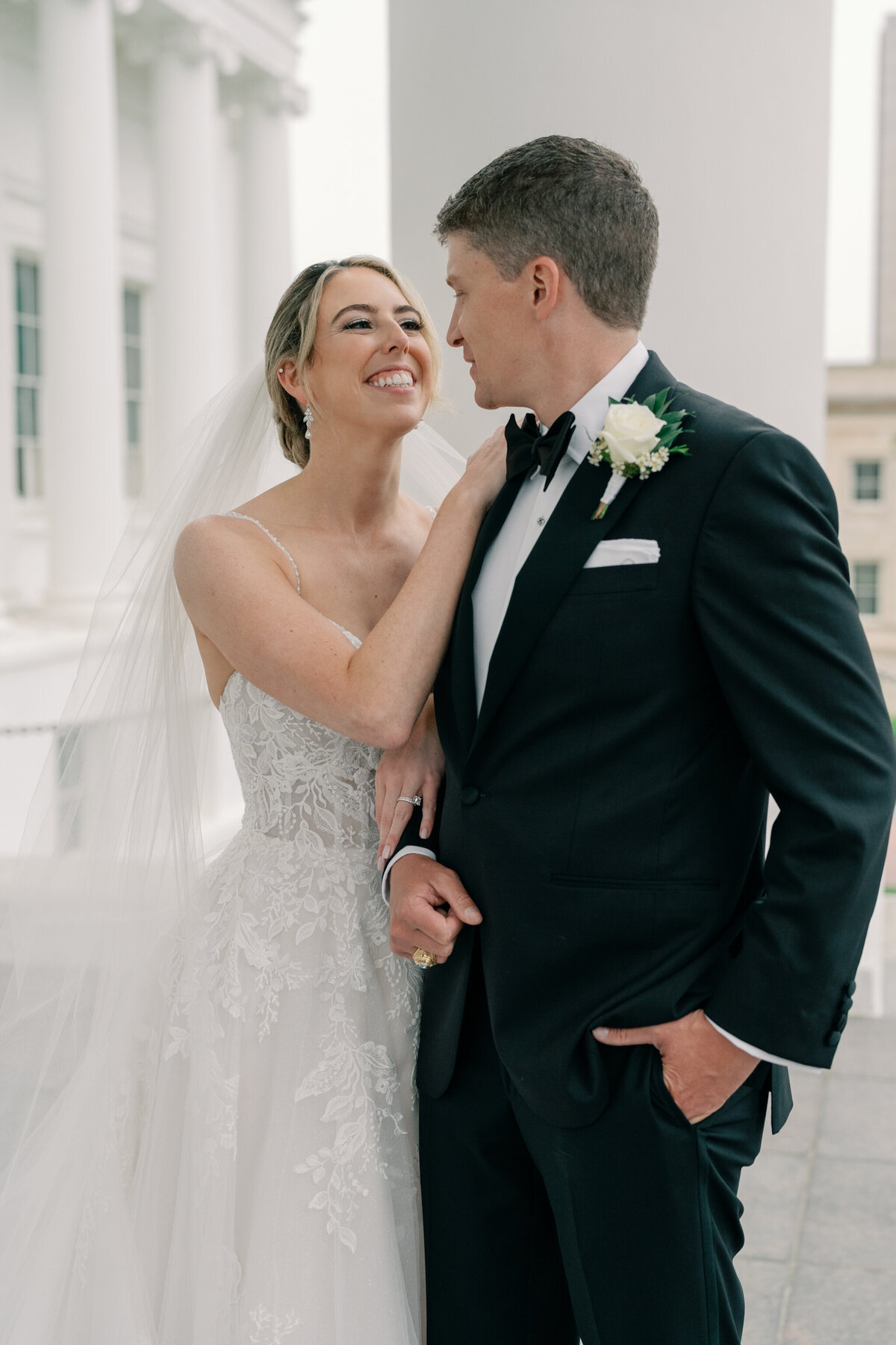 bride and groom at John Marshall Hotel Wedding