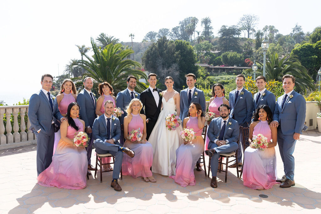 Large bridal party at bel Air bay Club