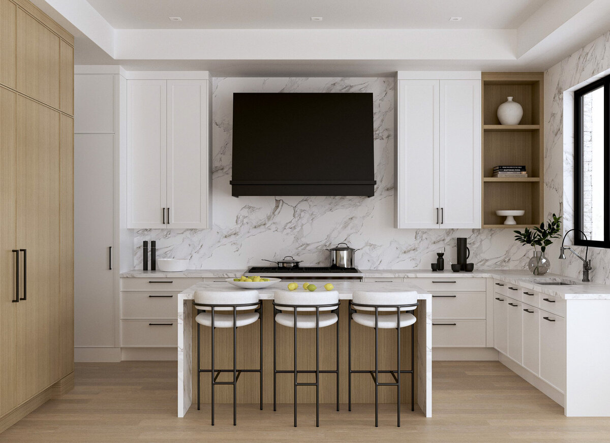 Realistic Interior Rendering of the Kitchen