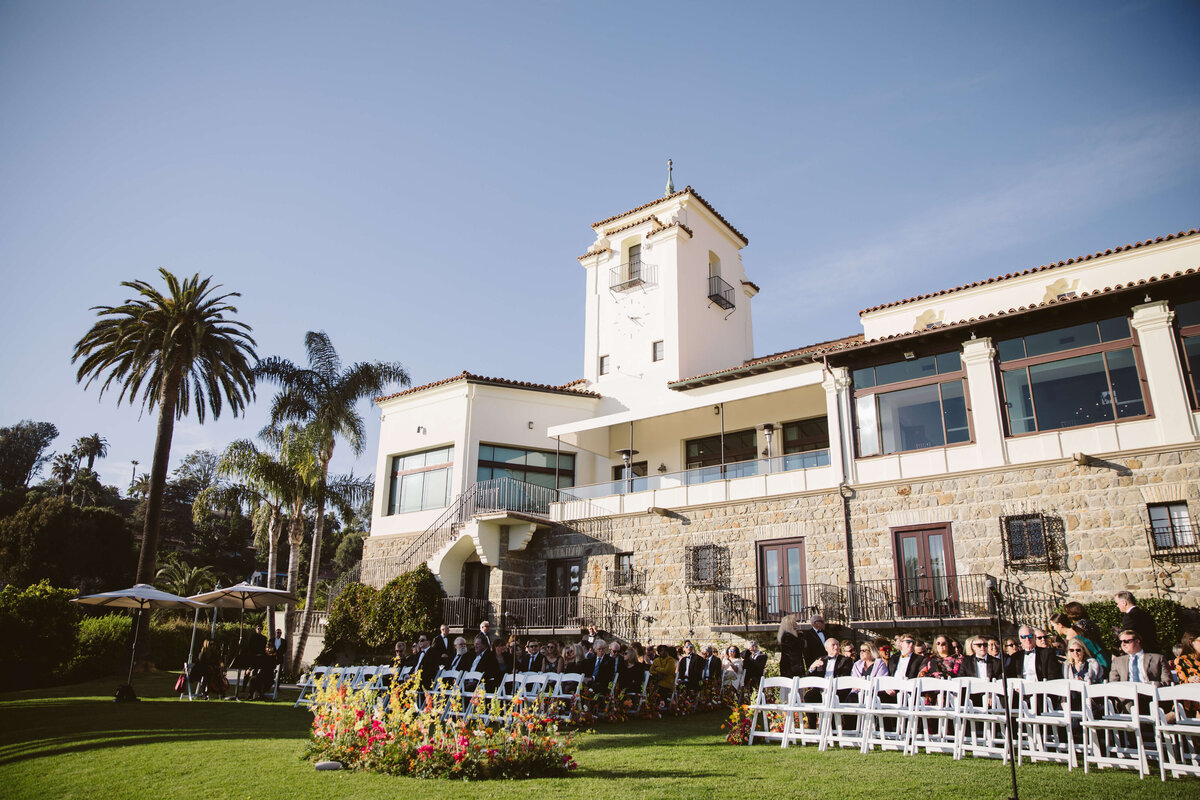 Wedding ceremony overlooking the ocean at Bel Air Bay Club