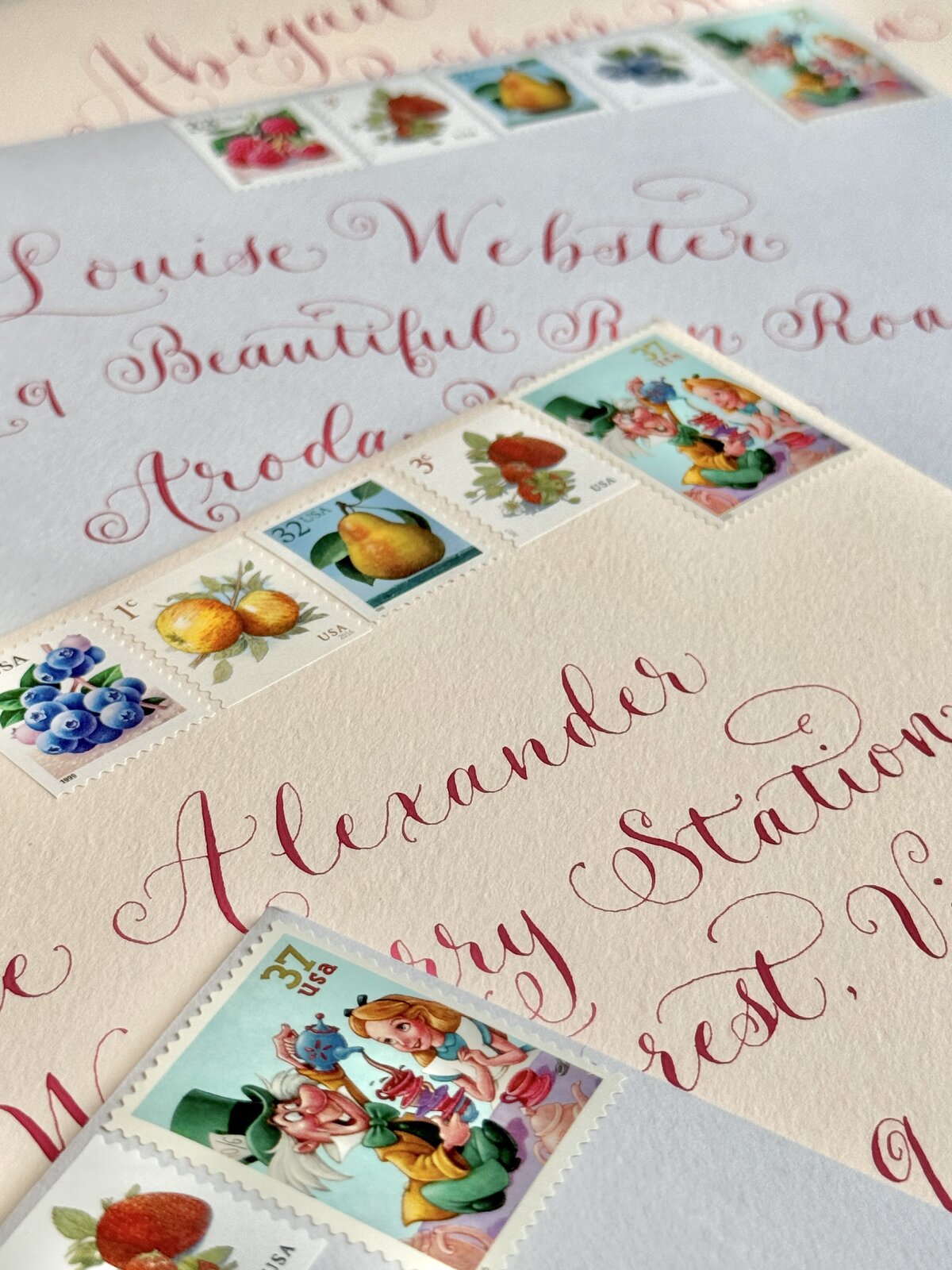 whimsical calligraphy envelope