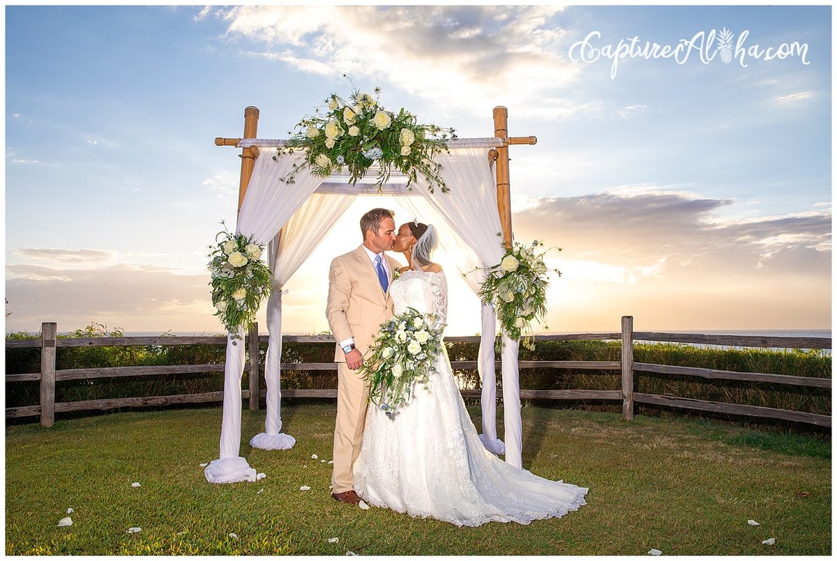 Maui Wedding Photography at The Montage Kapalua Bay at Sunset