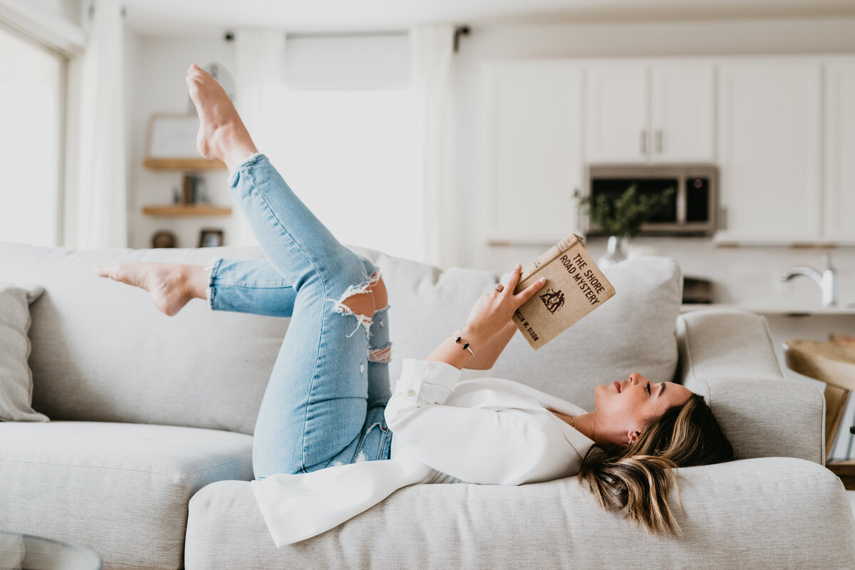 brand photoshoot in home neutral aesthetic