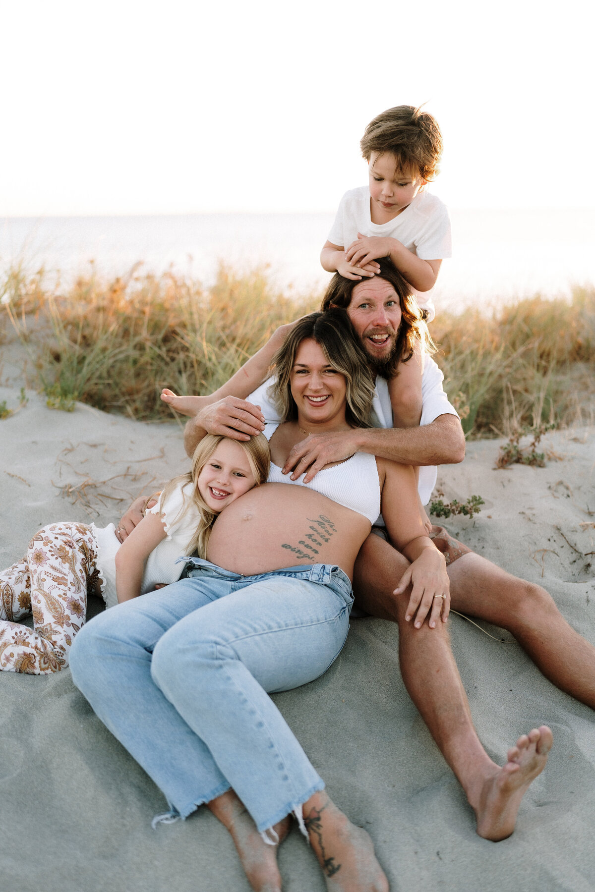 Candid pregnancy photo with relaxed posing

