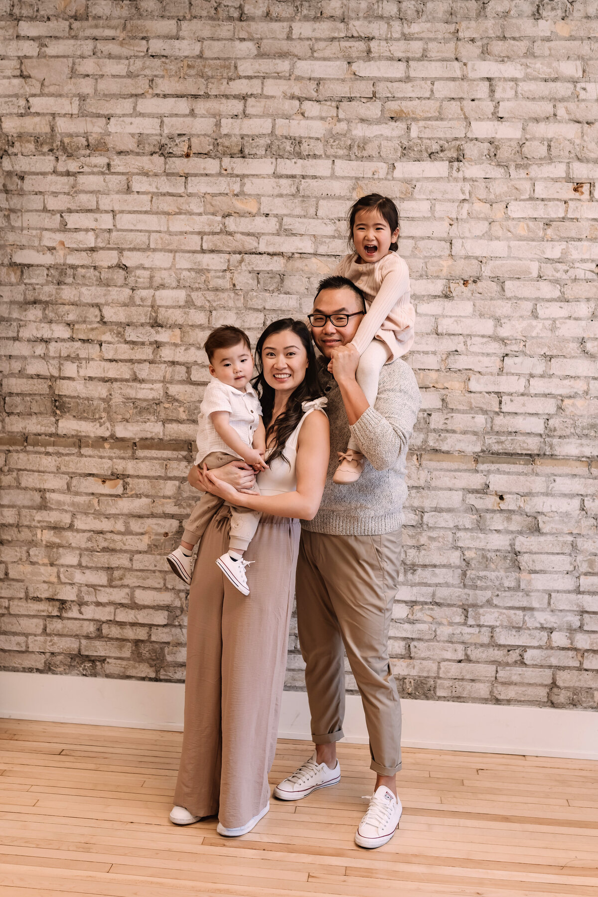 family photo at a studio