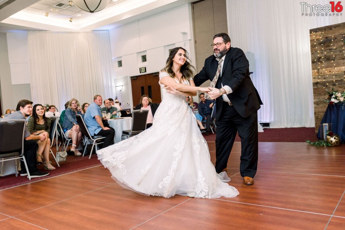 Father-Daughter dance at the wedding reception at the Yorba Linda Community Center