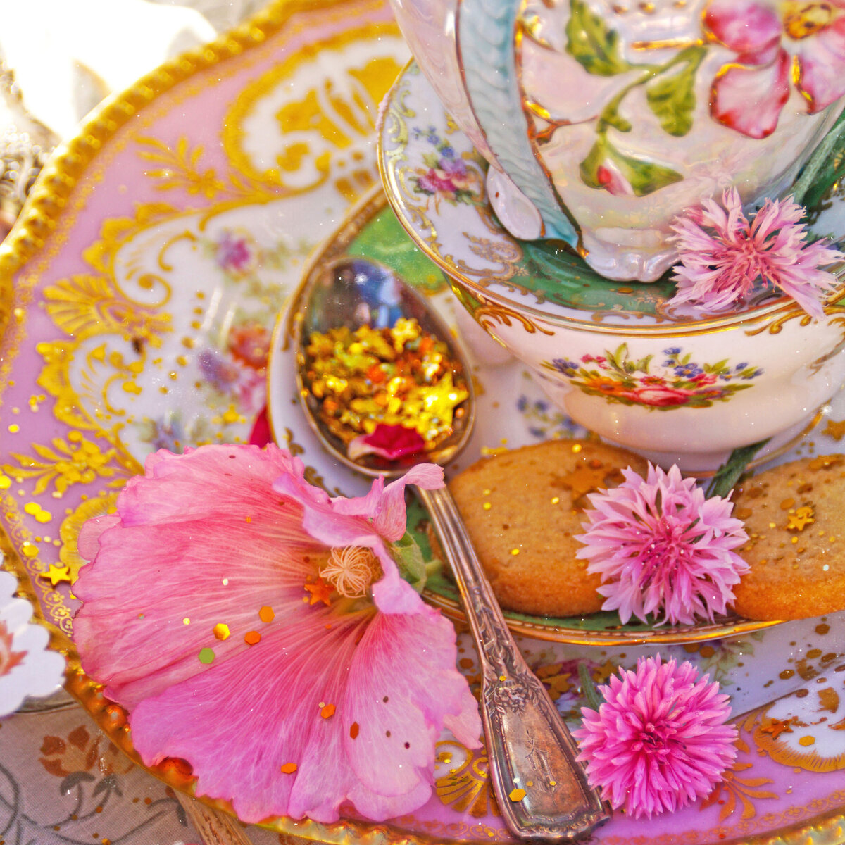 square pink tea