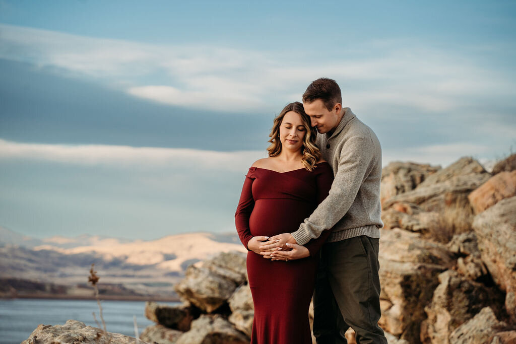 Sunset maternity session in Fort Collins Colorado