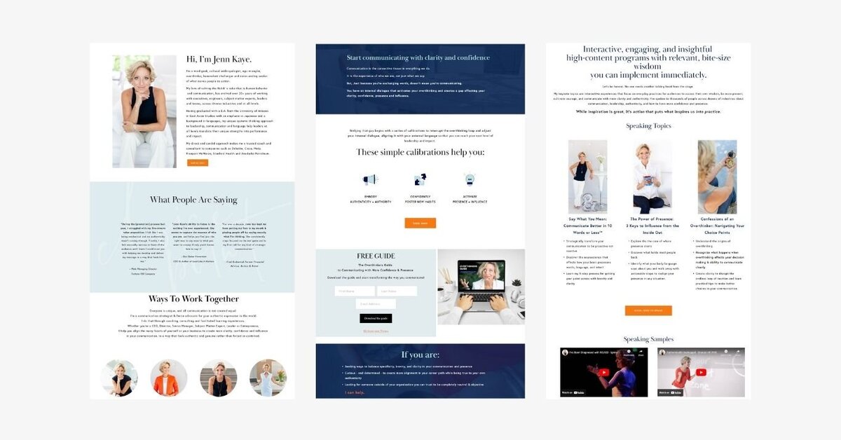 Jenn Kaye Coaching Website Pages