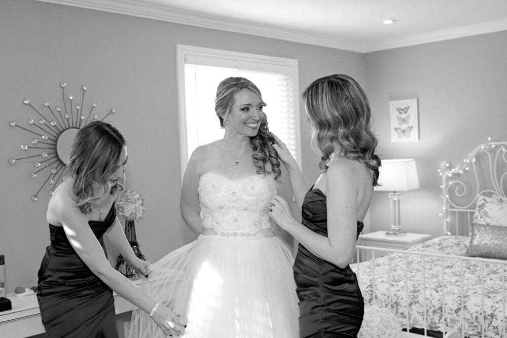 Bride Preparing for Wedding Day with Bridesmaids