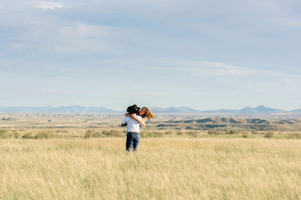Arizona golden hour engagement photos in Tucson desert