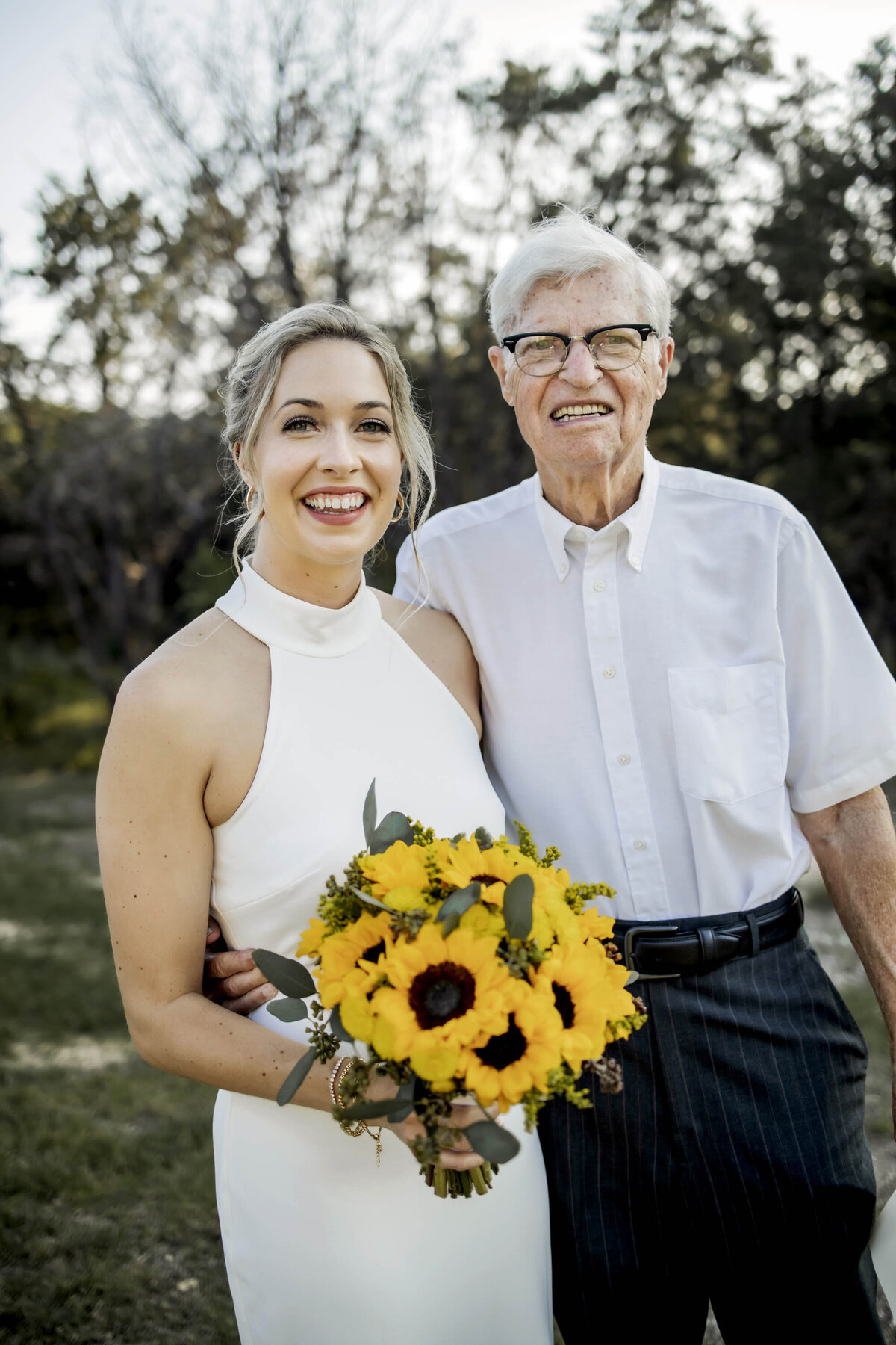 a bride and her grandfather